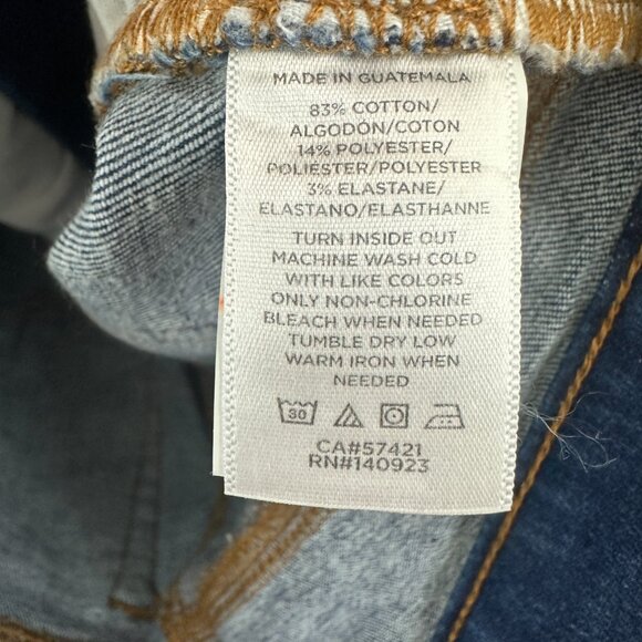 Loft The Kick Crop Distressed Raw hem Women' size 2 Dark Blue Denim jeans - Picture 4 of 5